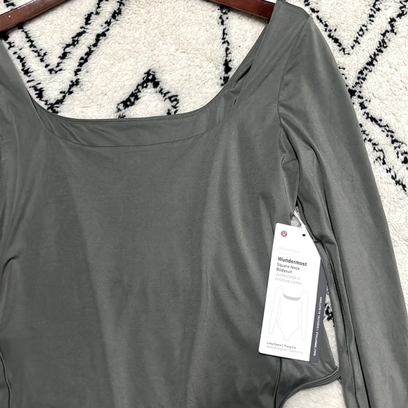 Lululemon Wundermost Ultra-Soft Nulu Square Neck Long Sleeve Bodysuit NWT. Sz L - Picture 6 of 10